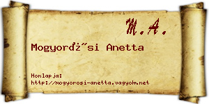 Mogyorósi Anetta névjegykártya